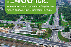 Максим Ликсутов: более 400 тыс. раз водители оплатили проезд по проспекту Багратиона в приложении «Парковки России» с начала года